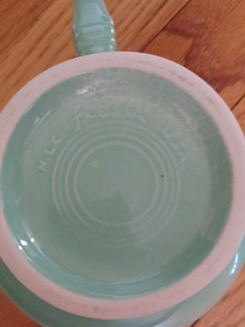 FiestaWare Homer Laughlon Teapot Small Sea Mist Color Shamrock  Motif-2 Cups - Picture 6 of 6